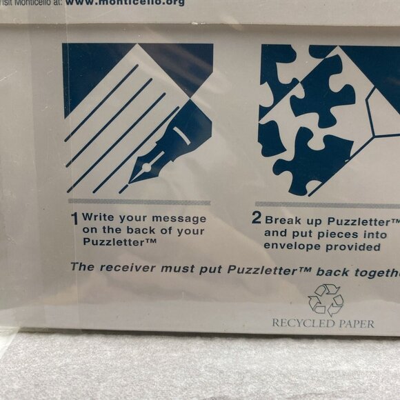 Puzzletter Thomas Jefferson Monticello Vtg Envelope NOS 4.5x6.5"‎ Secret Massage - Picture 7 of 12